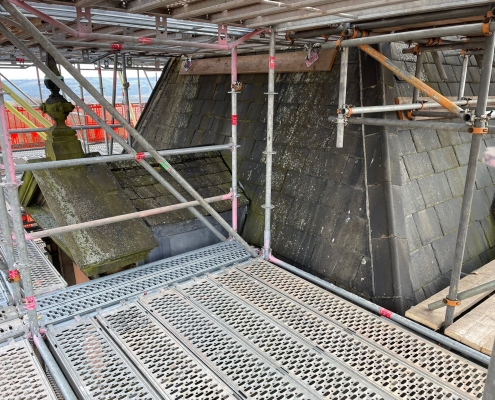 Scaffolding Platforms for safe workingspace during heritage roofing