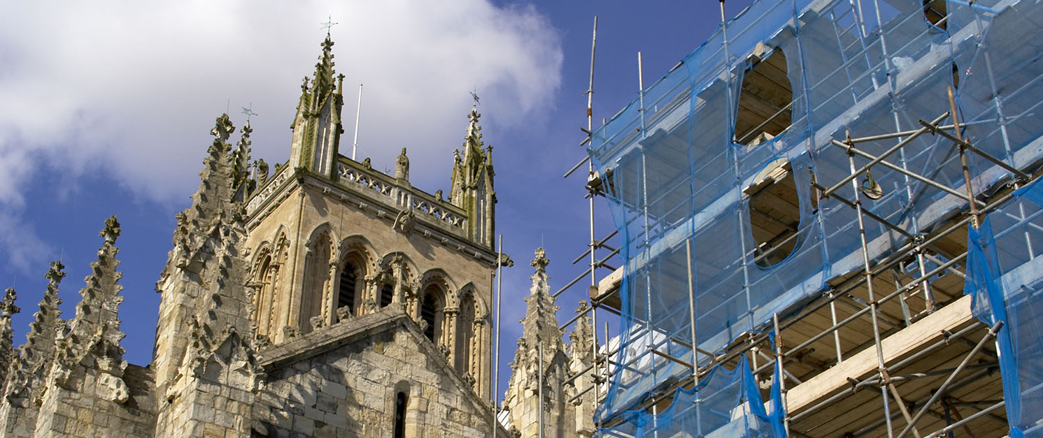 Scaffolding for renovation of a historic building by KW Scaffolding UK